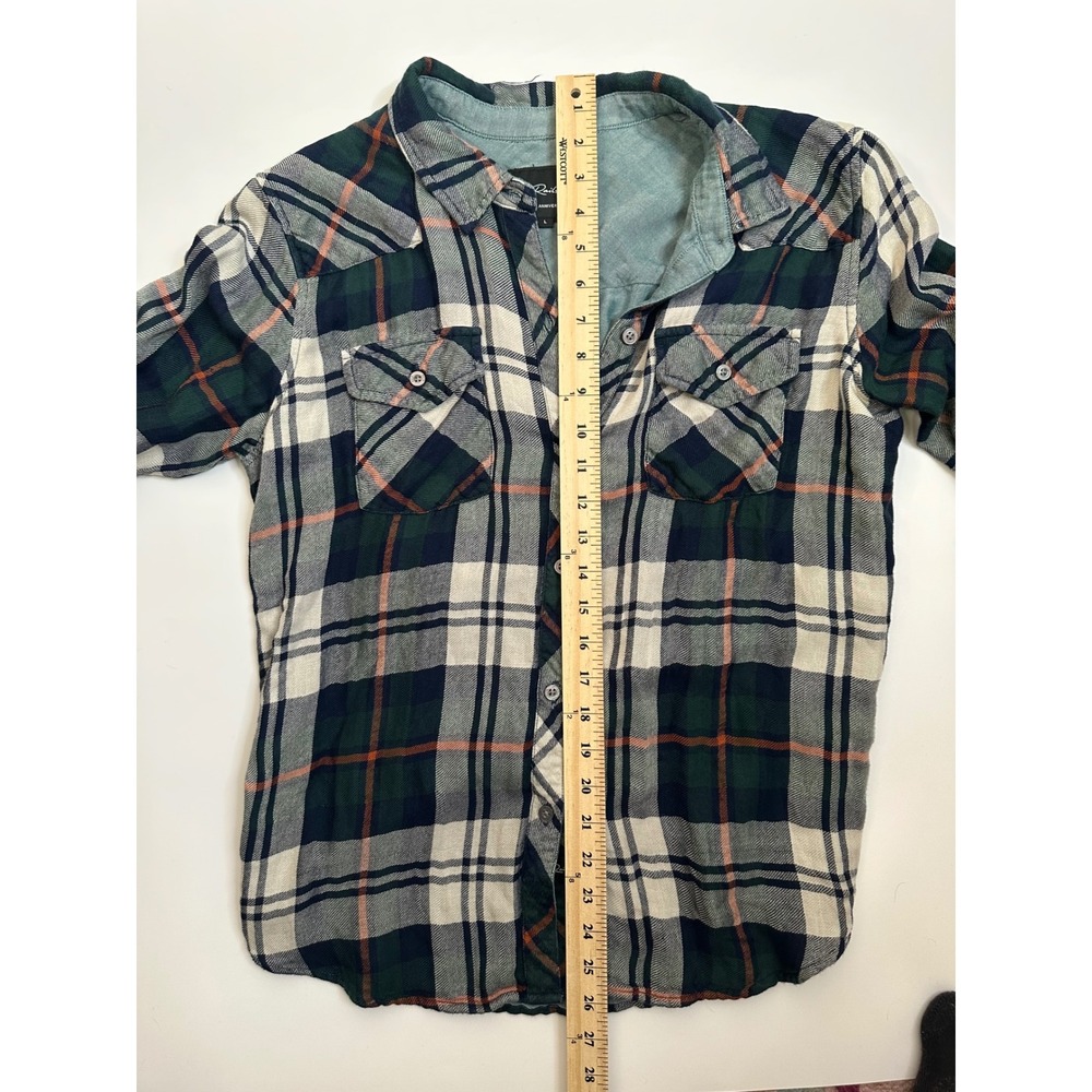 Rails Kendra Plaid Button Down Shirt Womens Forest Navy Stone Large - Picture 4 of 9